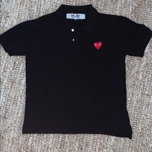 Comme des Garçons Polo Shirt Black and Red.